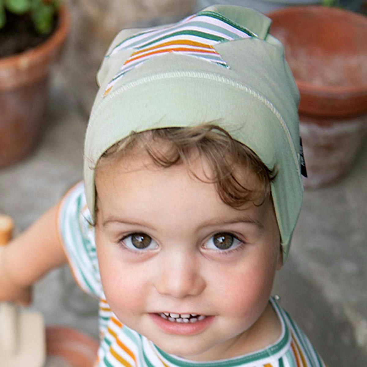 Kinder Beanie Aufnäher Stern Steifen 47