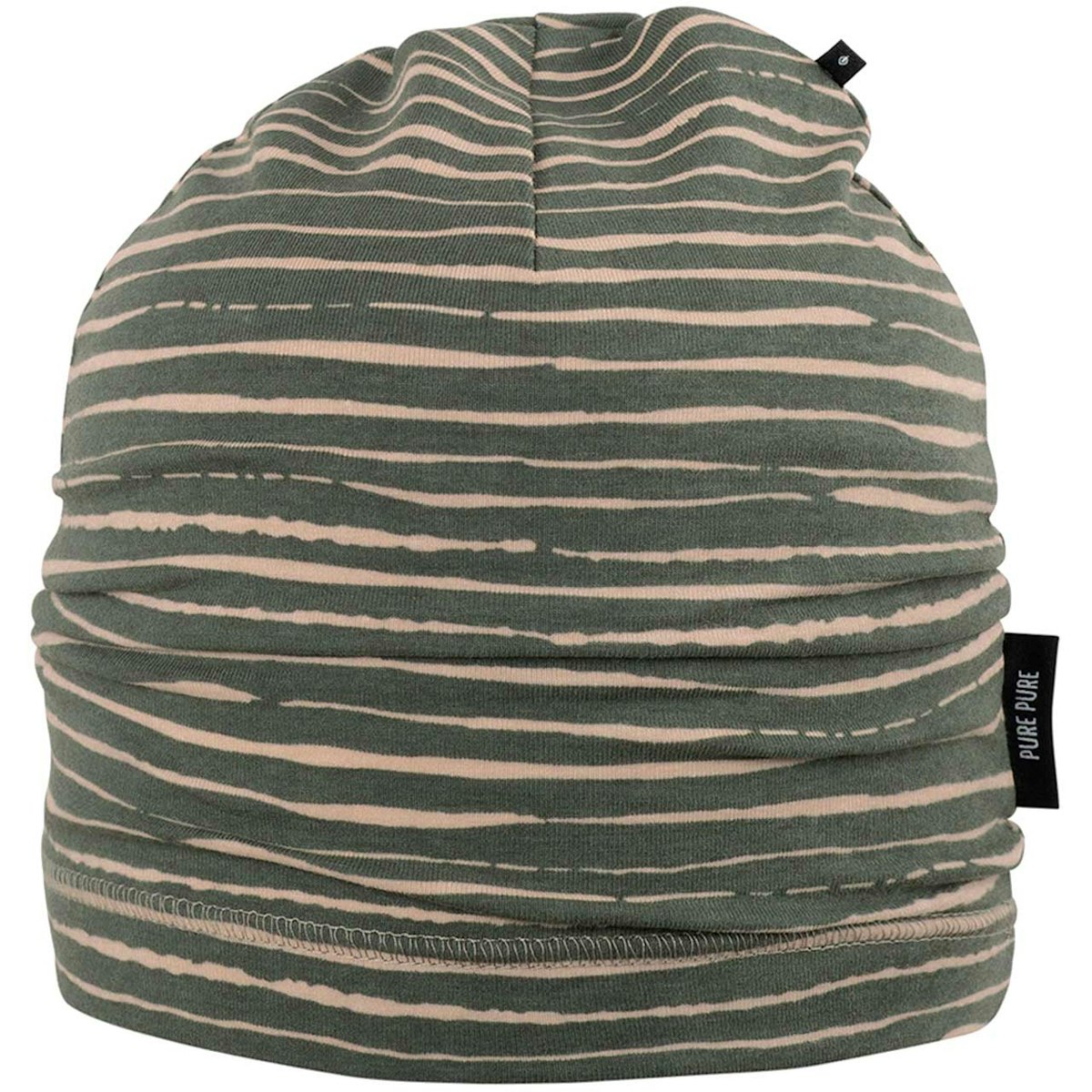 Kinder Beanie Frühling Streifen dunkelgrün 55