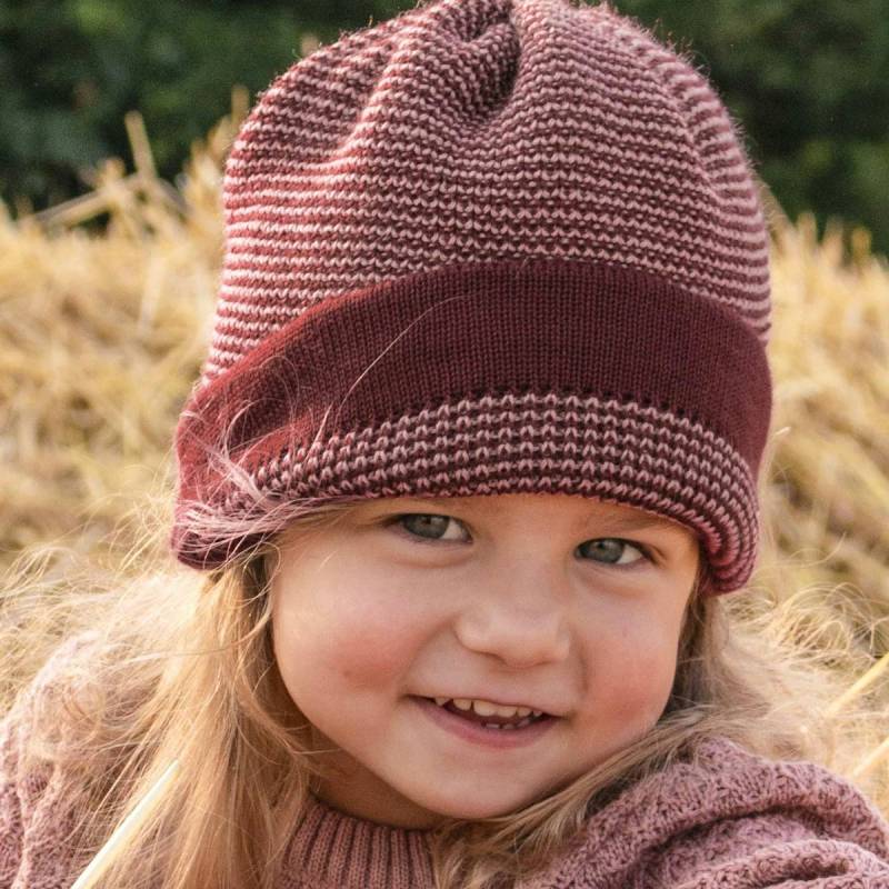 Kinder Beanie Schurwolle cassis 46/50 Kinder Beanie Schurwolle cassis 46/50