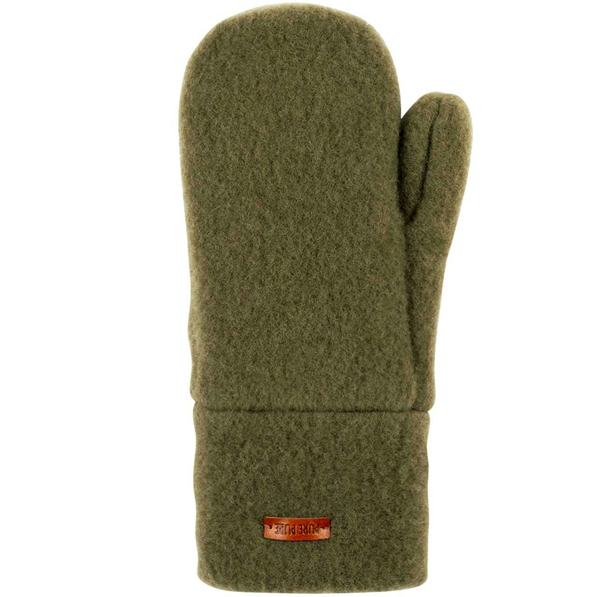 Kinder Handschuhe Wolle moos-grün 128/134