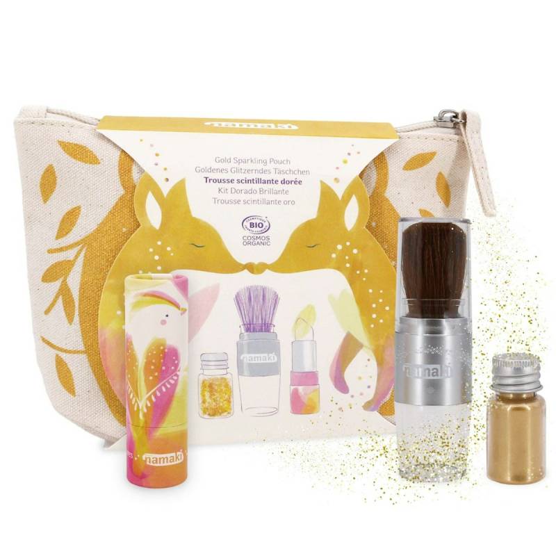 Kinder Kosmetik-Tasche mit Inhalt - Gold 17 x 12 x 6 cm Kinder Kosmetik-Tasche mit Inhalt - Gold 17 x 12 x 6 cm