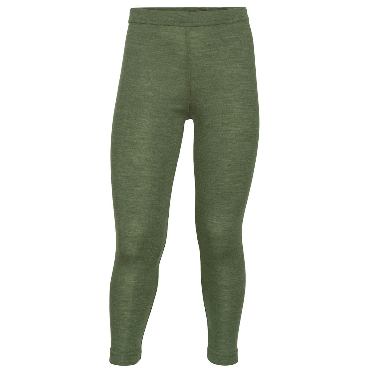 Kinder Leggings  Wolle seide oliv-grün 176