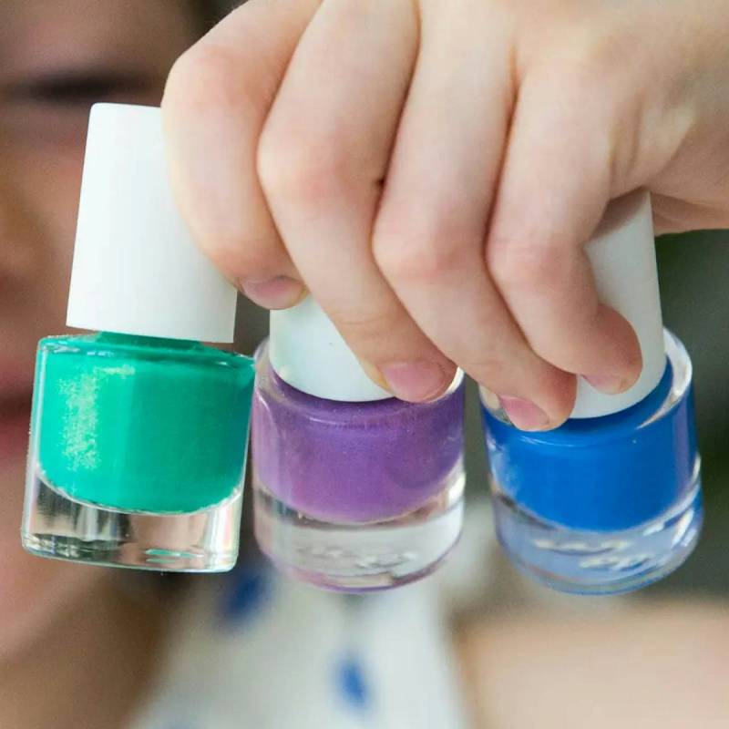 Kinder Nagellack 3er Set Karibik, Electric Blue, Glitzer Violett Kinder Nagellack 3er Set Karibik, Electric Blue, Glitzer Violett