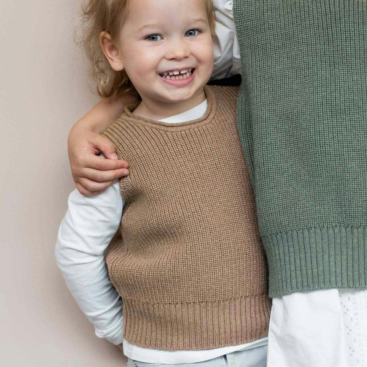 Kinder Pullunder aus Wolle nussbraun 134/140