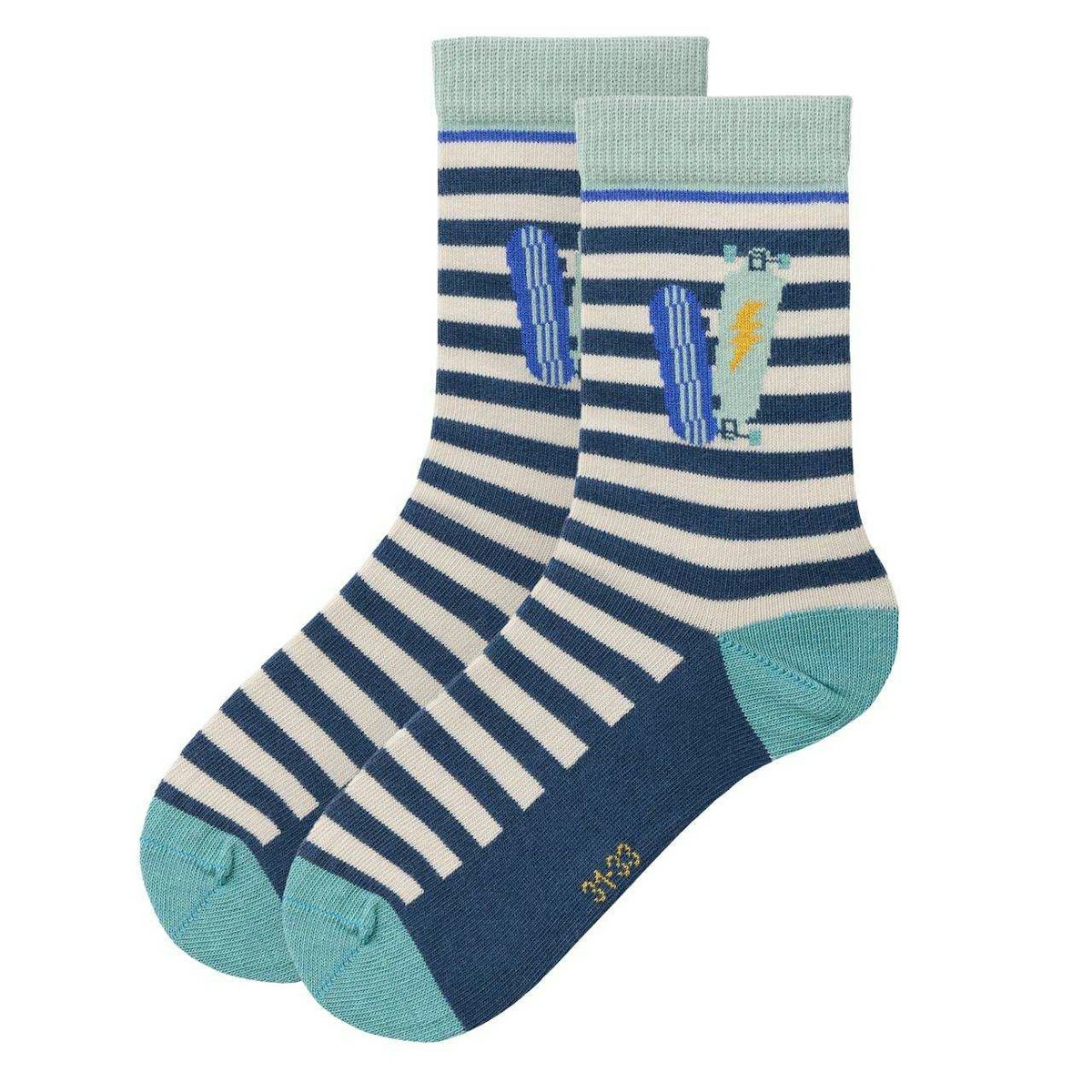 Kinder Socken Skateboards gestreift 34/36