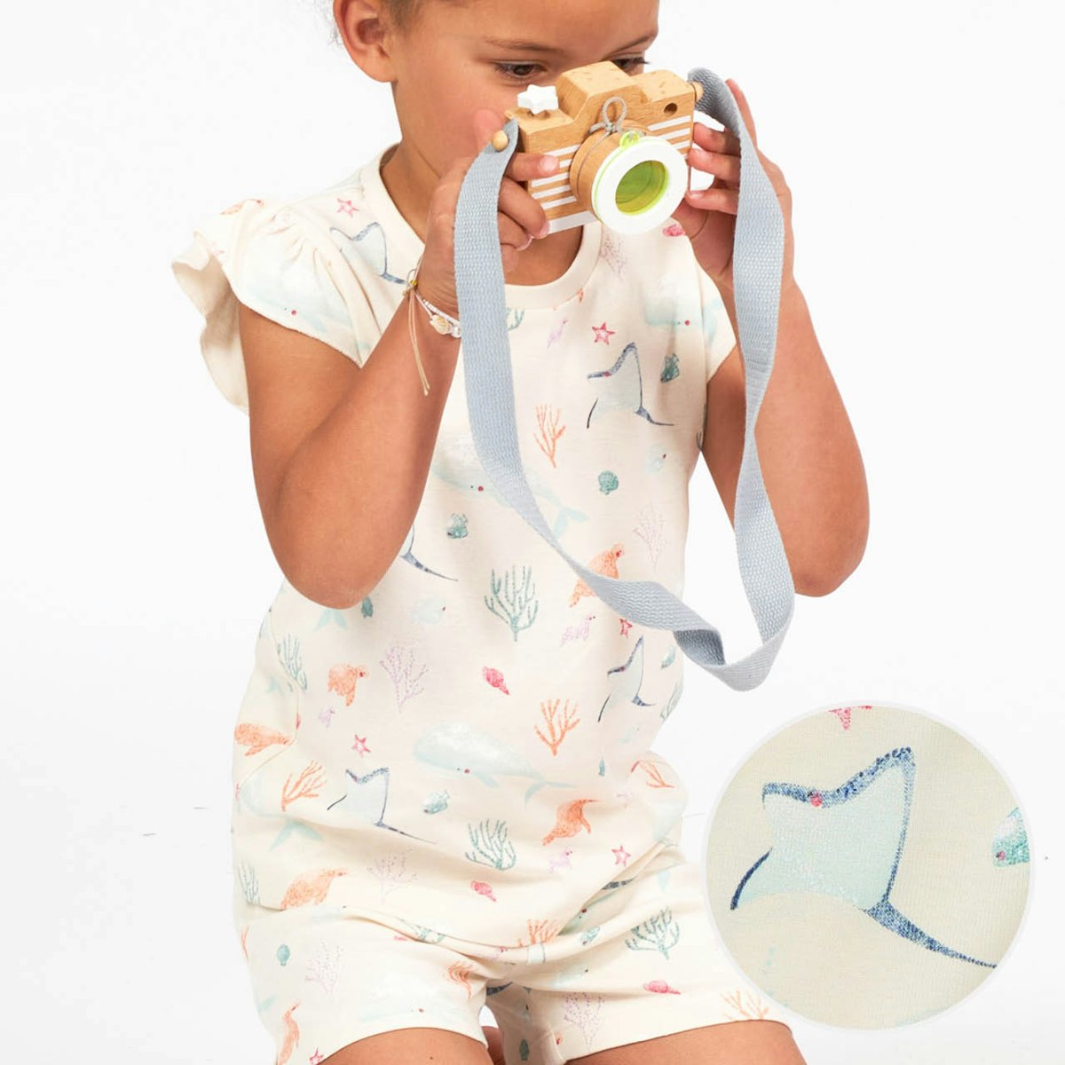 Kinder Sommer Schlafanzug kurz Meerestiere 98/104