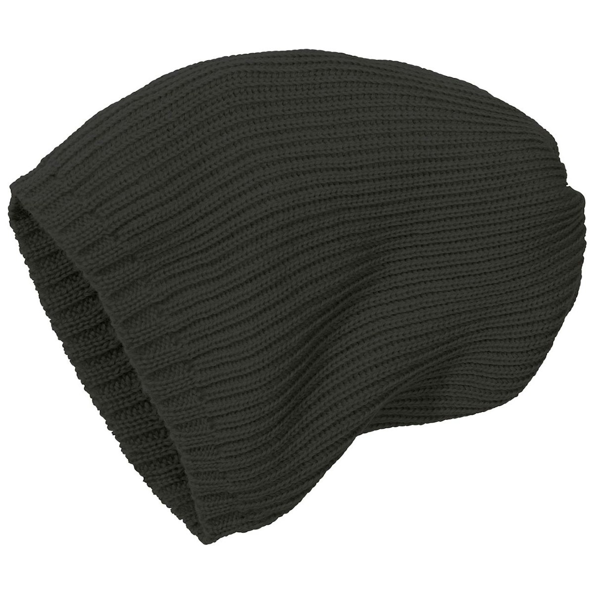 Kinder Strick-Beanie Schurwolle anthrazit 43/46