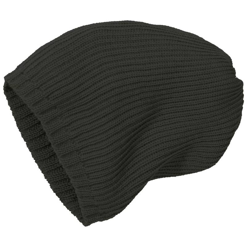 Kinder Strick-Beanie Schurwolle anthrazit 43/46