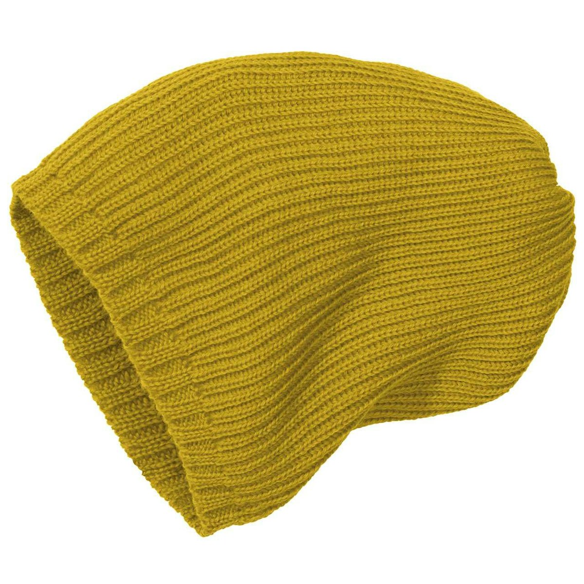 Kinder Strick-Beanie Schurwolle curry 46/49