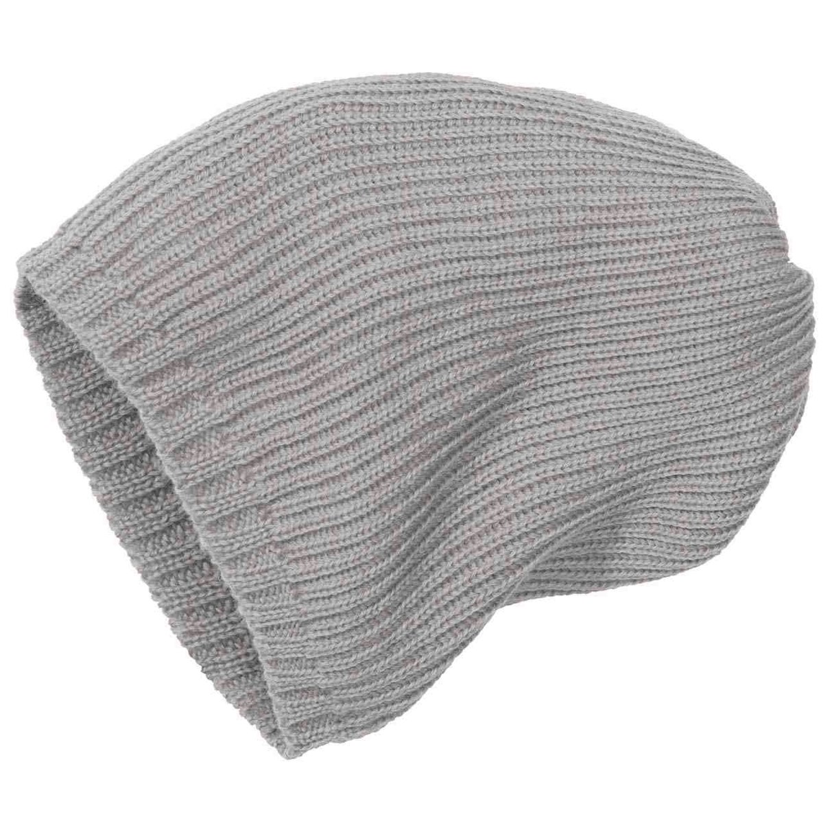Kinder Strick-Beanie Schurwolle grau 46/49