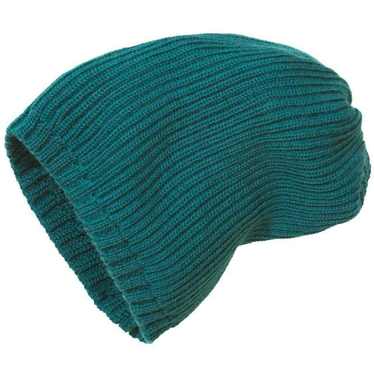 Kinder Strick-Beanie Schurwolle petrol 43/46