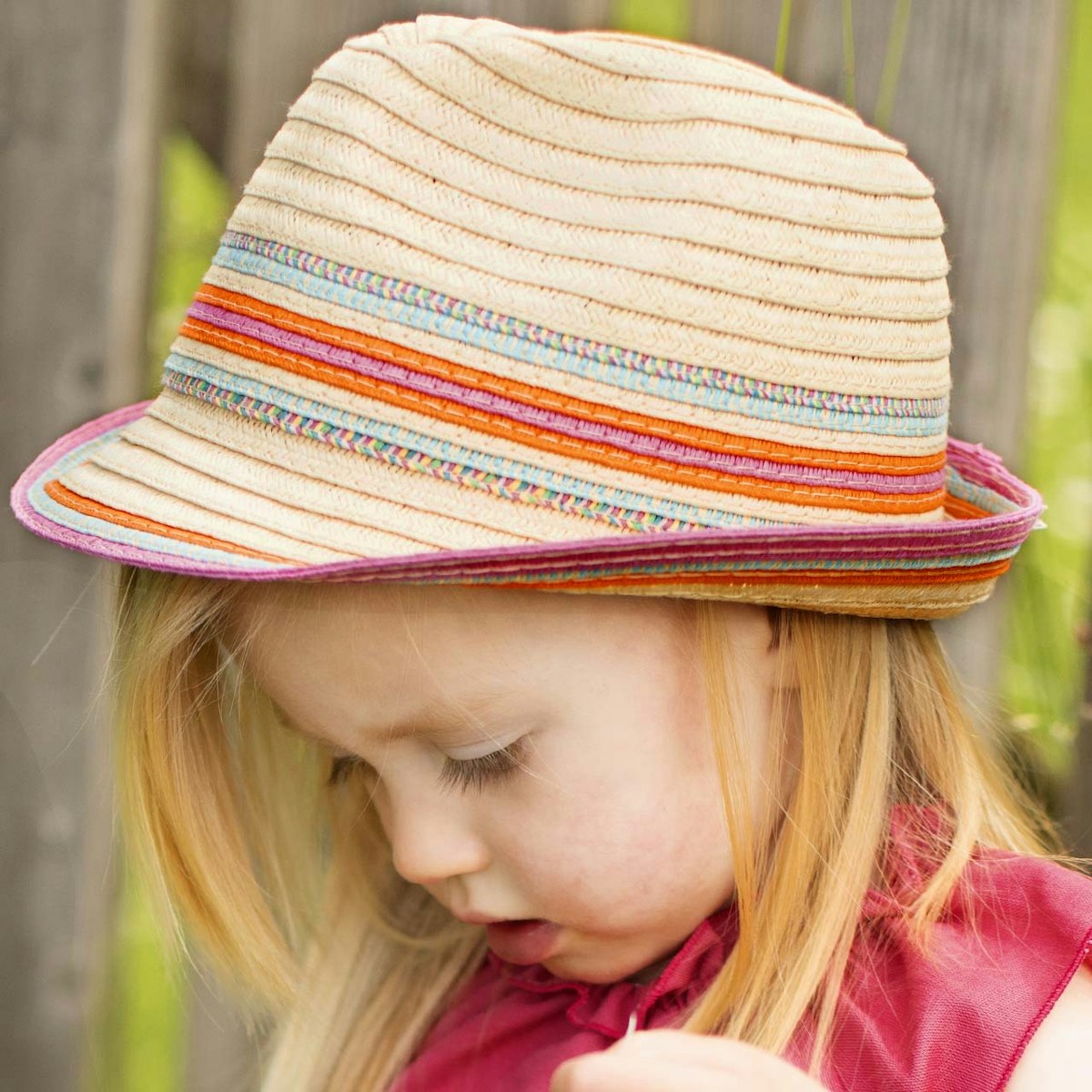 Kinder Strohhut bunt 54