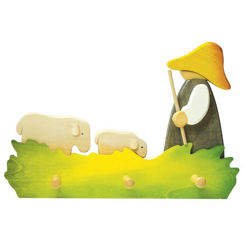 Kindergarderobe Schäfer mit Schafen 40 x 27 cm