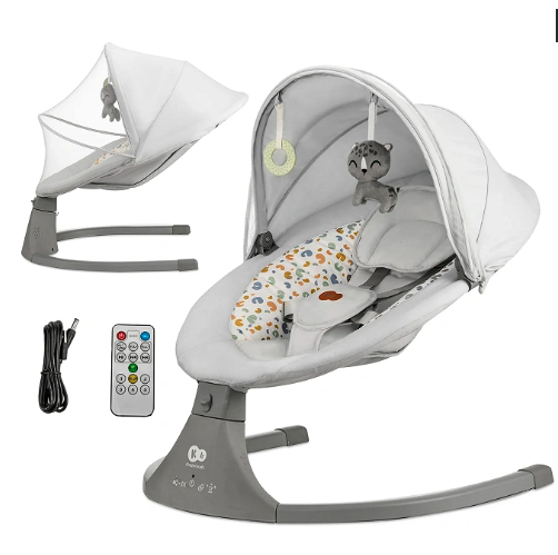Kinderkraft 2in1 elektrische Babywippe LUMI 2 hellgrau