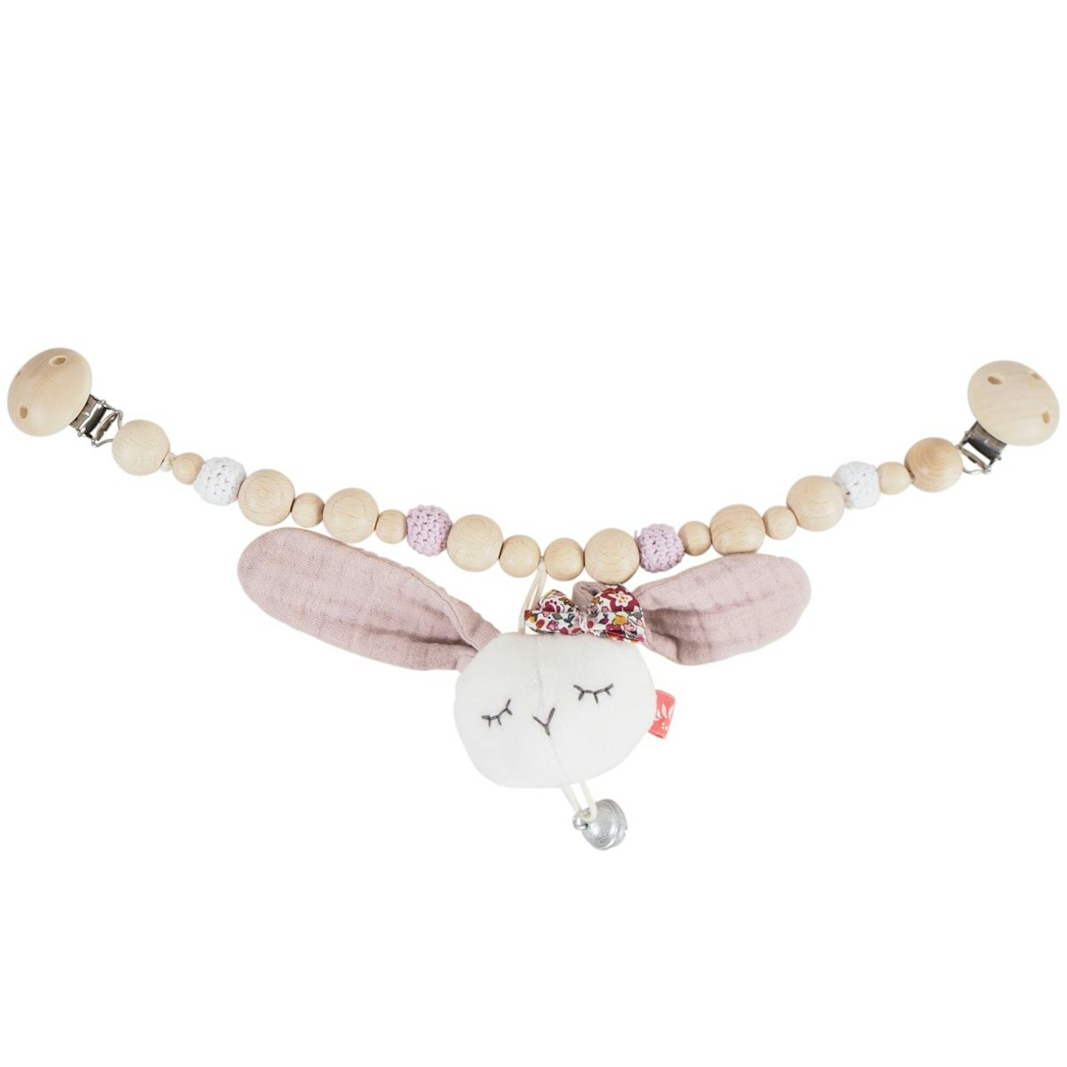 Kinderwagenkette mit Hase und Glocken