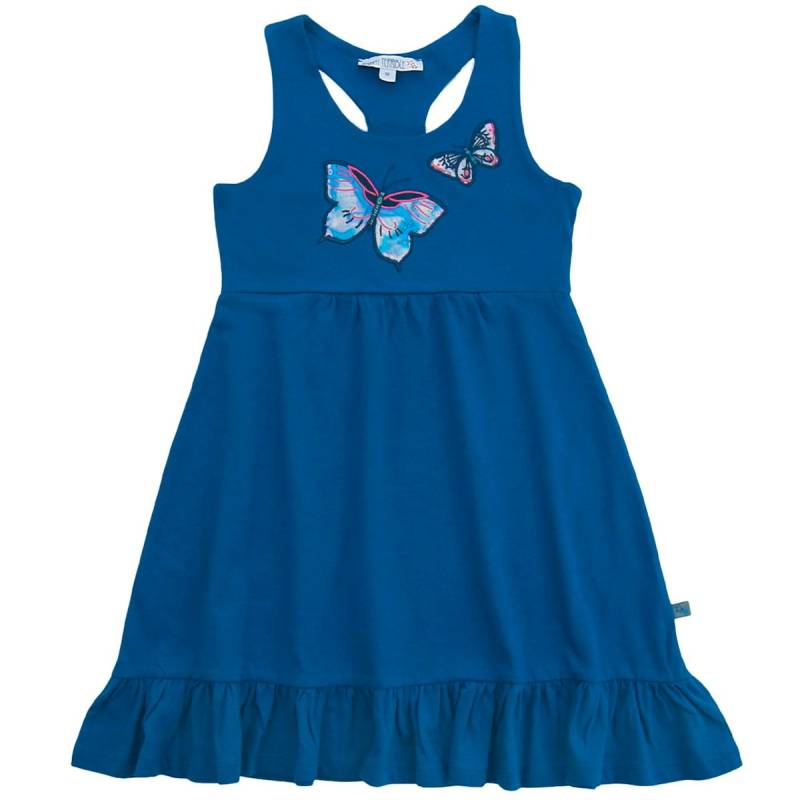 Kleid Schmetterling-Aufnäher azurblau 86/92