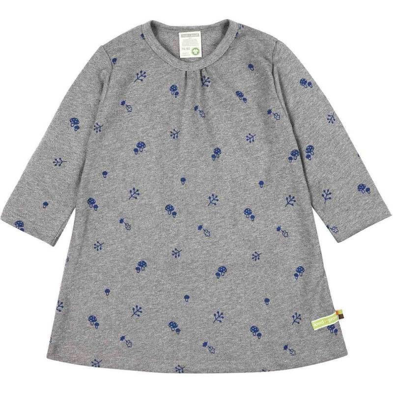 Kleid langarm Waldtiermotiv grau 74/80