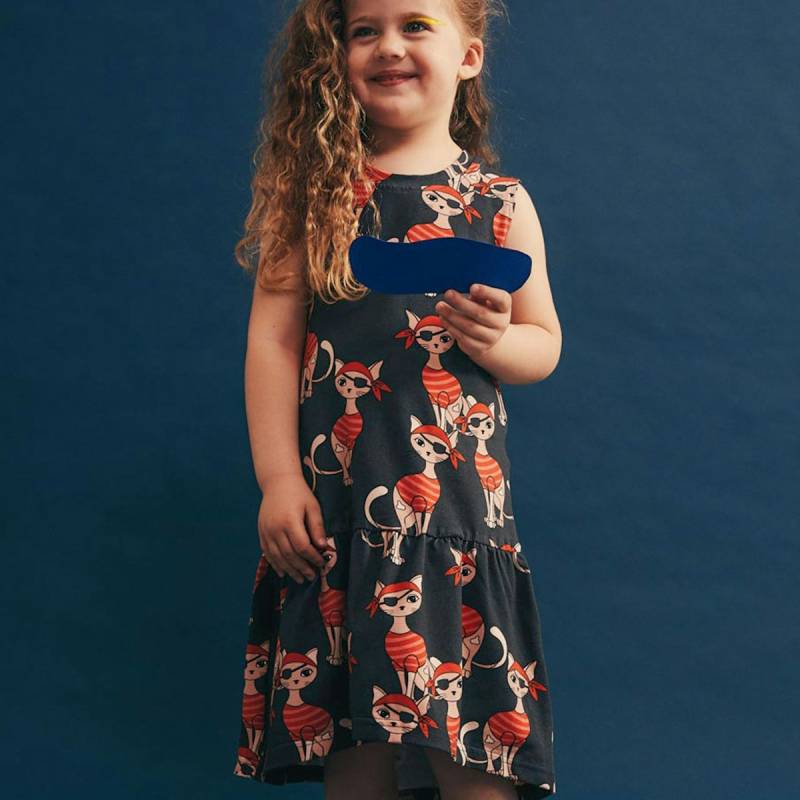 Kleid ohne Arm Katzen Print anthrazit 86/92 Kleid ohne Arm Katzen Print anthrazit 86/92