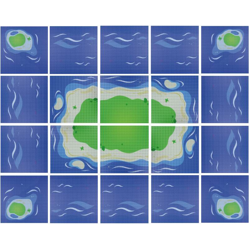 Klemmbaustein-Set Bauplatten 32x32 Noppen 20 Stück Insel Klemmbaustein-Set Bauplatten 32x32 Noppen 20 Stück Insel