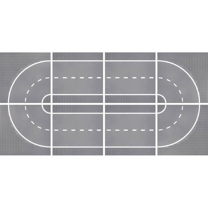 Klemmbaustein-Set Bauplatten 32x32 Noppen 8 Stück Rennstrecke Klemmbaustein-Set Bauplatten 32x32 Noppen 8 Stück Rennstrecke
