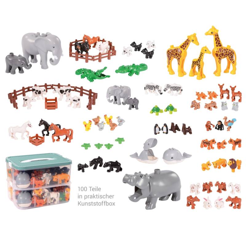 Klemmbaustein-Set Junior Zubehör Tiere und Zäune 100 Teile Klemmbaustein-Set Junior Zubehör Tiere und Zäune 100 Teile