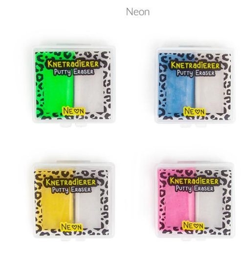 Knetradierer ANIMAL PRINT Gelb & Weiß 2-er Set Neon - Gelb - Weiß Radierer, Anspitzer + Co.