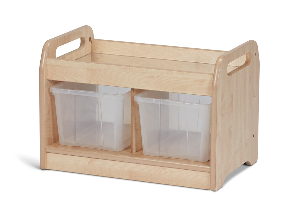 Kompakte, niedrige Spieleinheit mit Spiegel und 2 Wannen