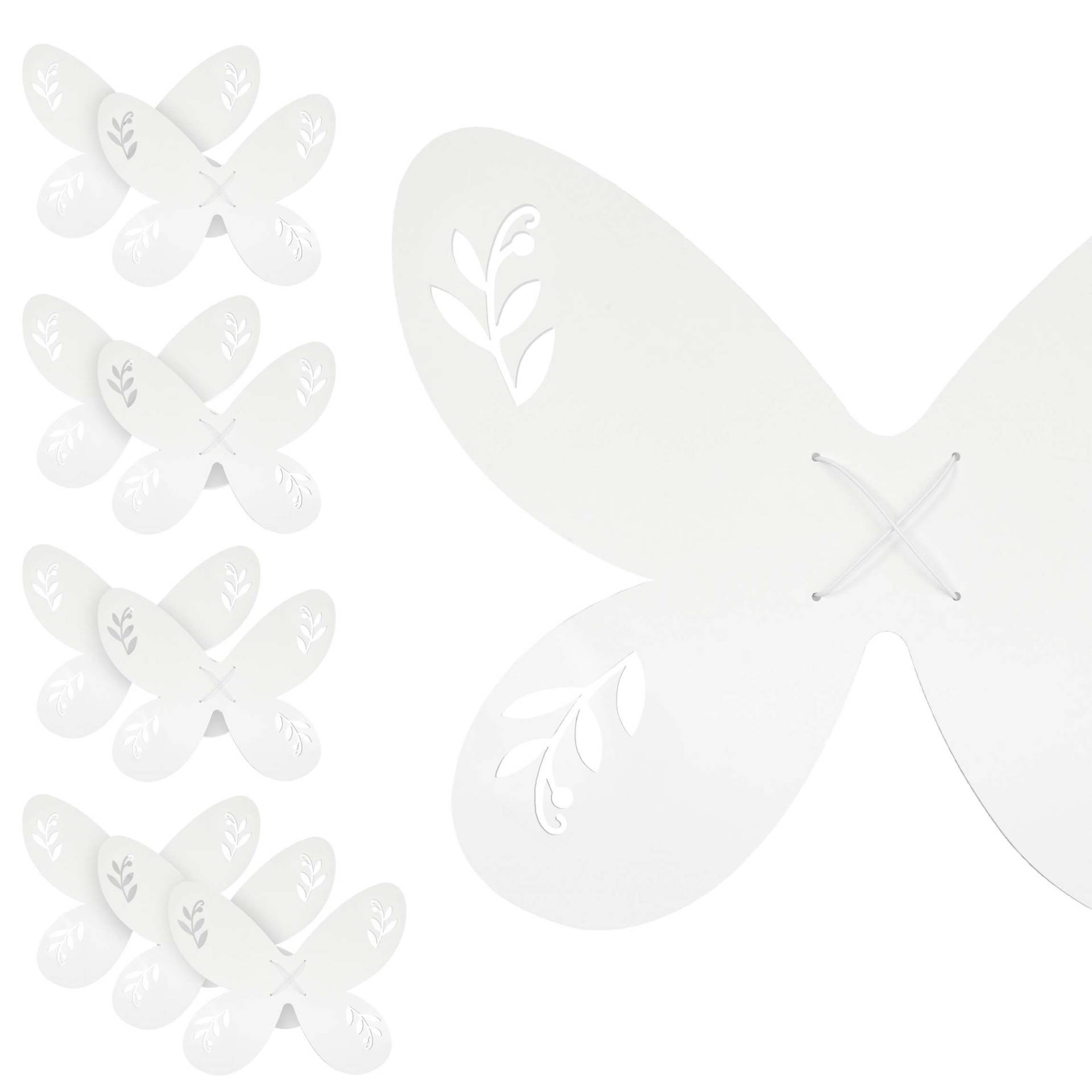 Kostüm Feenflügel 10er Set weiß zum bemalen / bekleben