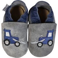 Krabbelschuhe Schaufelbagger grau