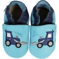 Krabbelschuhe Schaufelbagger hellblau