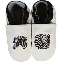 Krabbelschuhe Zebra weiß 32/33 (6 - 8½  Jahre) Krabbelsohle