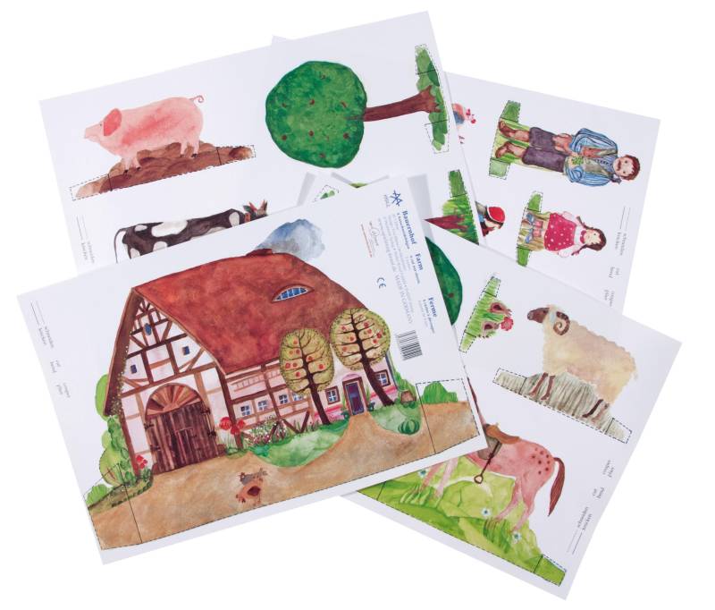 Kraul - Auschneide-Bastelbogen Bauernhof