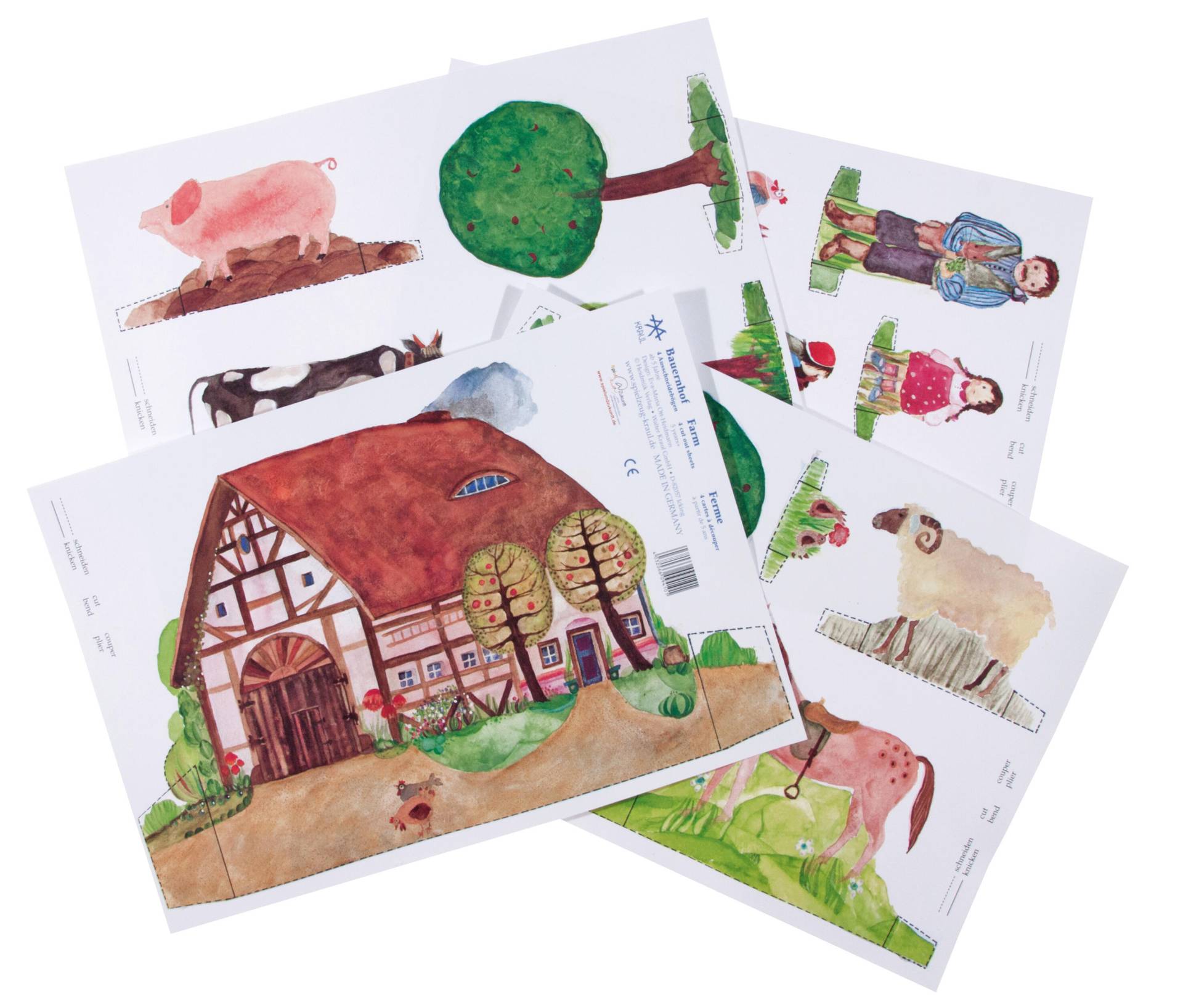 Kraul - Ausschneide-Bastelbogen Bauernhof Kraul - Ausschneide-Bastelbogen Bauernhof