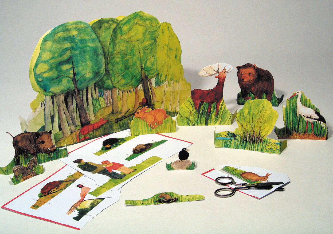 Kraul - Ausschneide-Bastelbogen Tiere