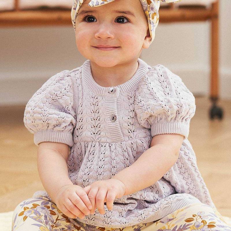 Kurzarm Kleid Sommerstrick helllila 74 Kurzarm Kleid Sommerstrick helllila 74