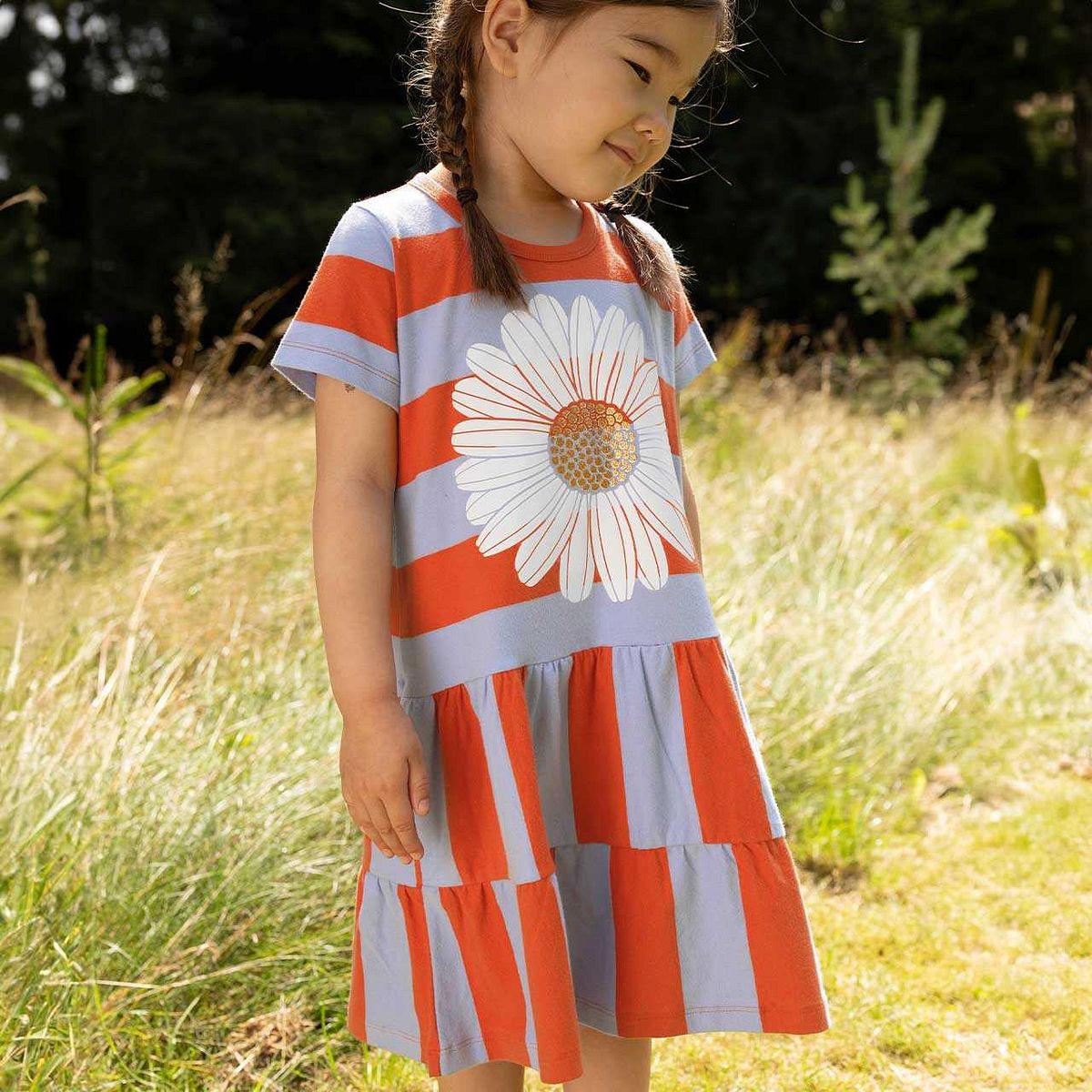 Kurzarm Kleid Streifen Prinzessin 122