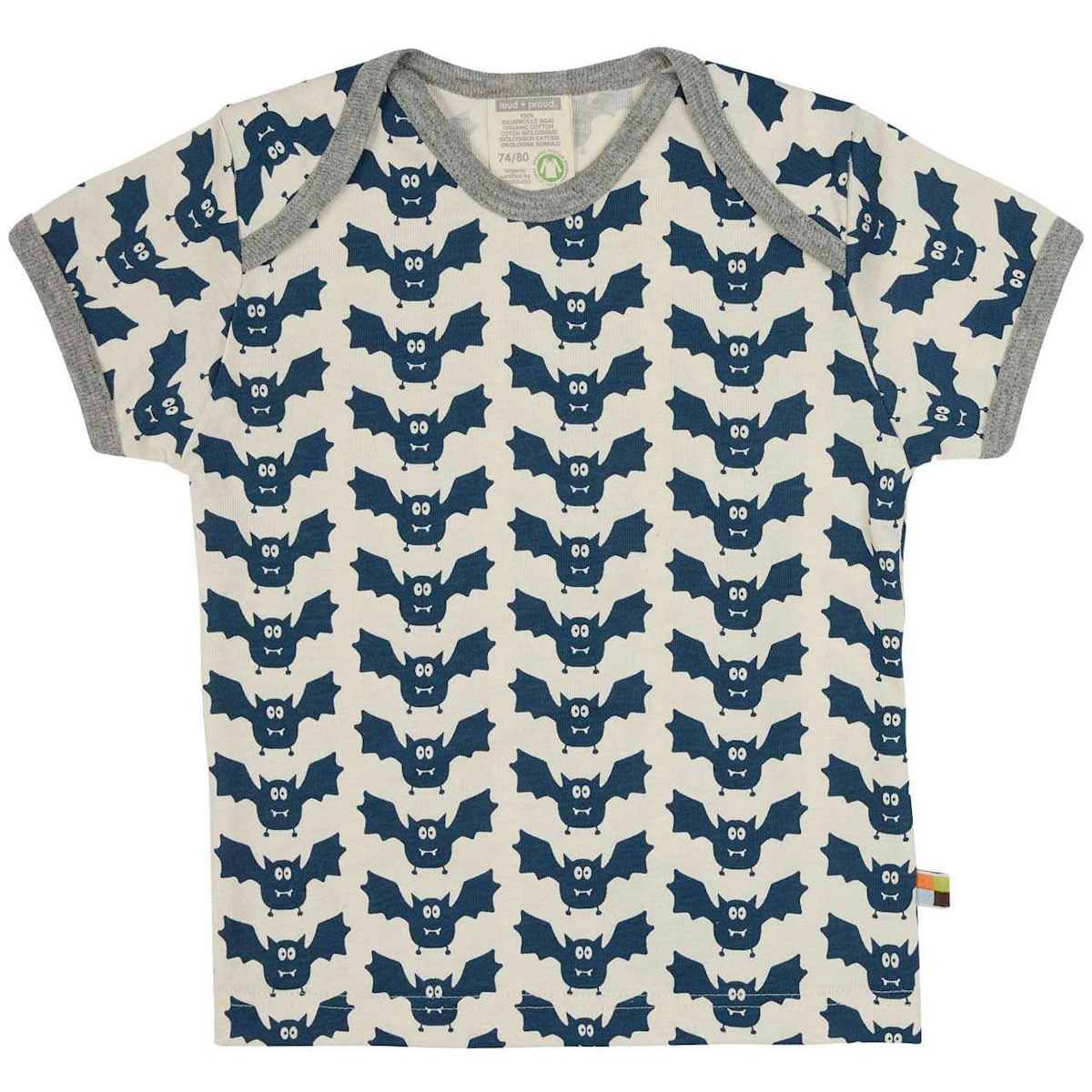 Kurzarm Shirt Fledermäuse marine 110/116