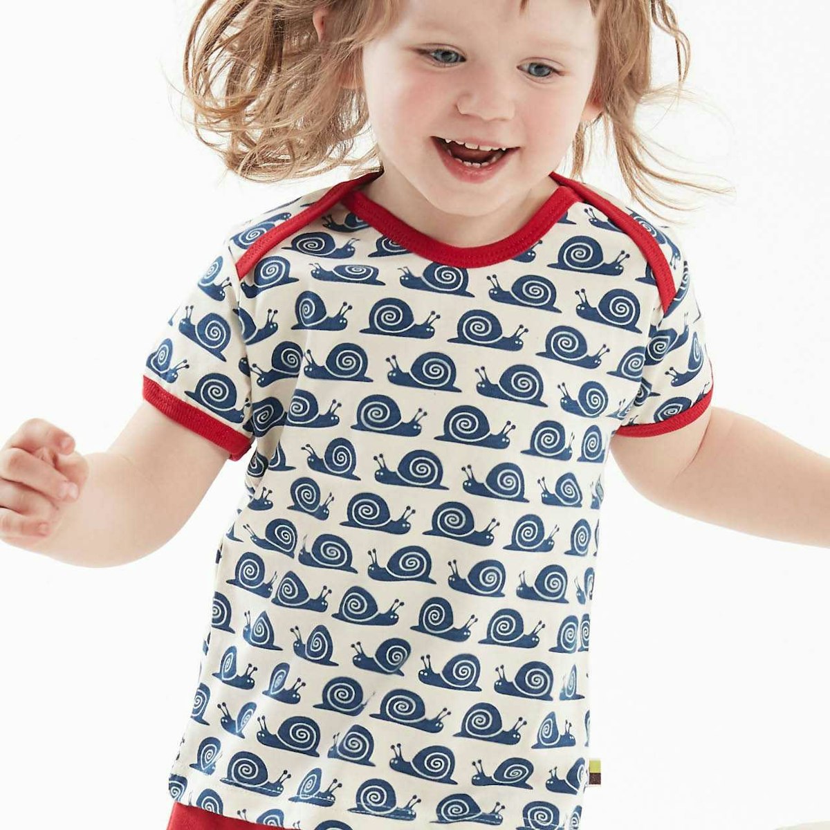 Kurzarm Shirt Schnecken marine 62/68