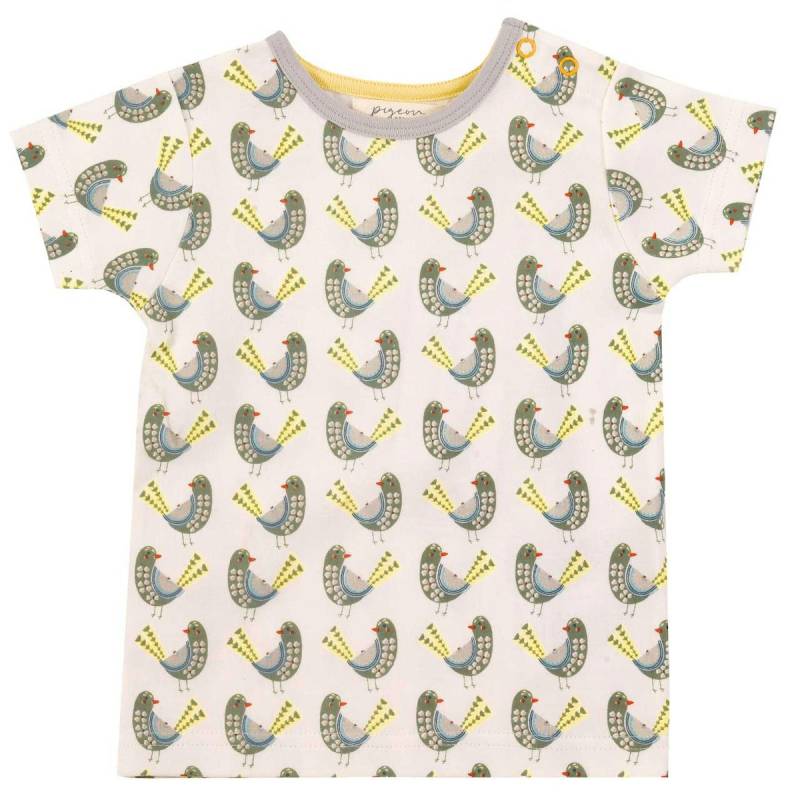 Kurzarm Shirt Vogel grün 74