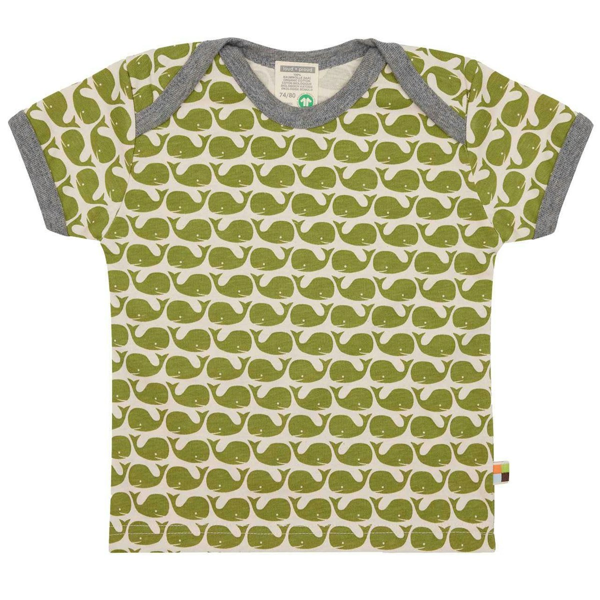 Kurzarm Shirt Wale grün 62/68