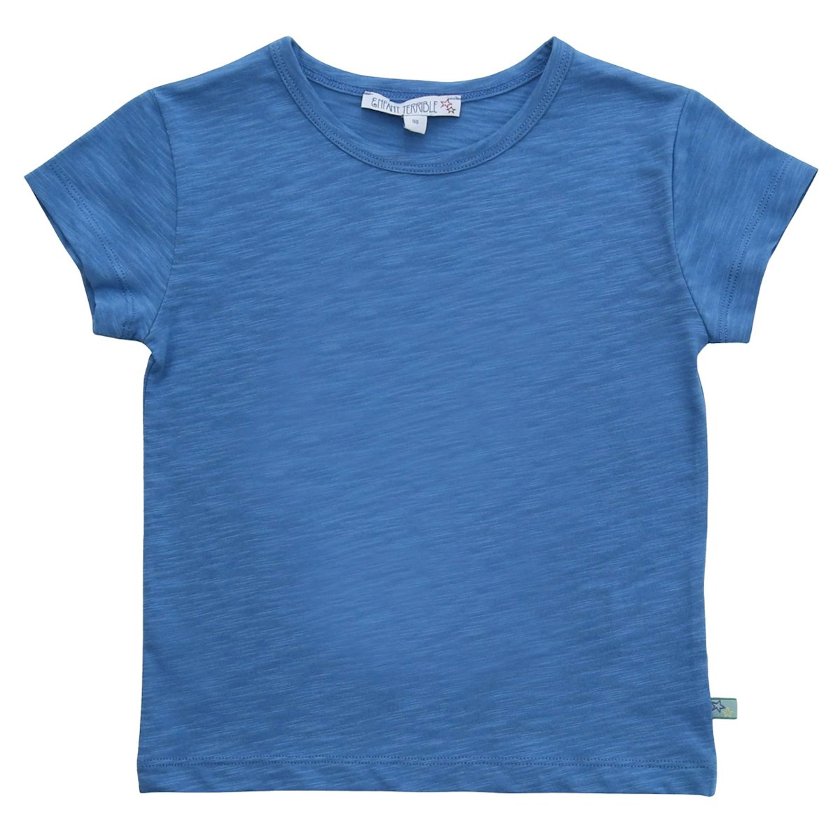 Kurzarm Shirt uni blau meliert 122/128
