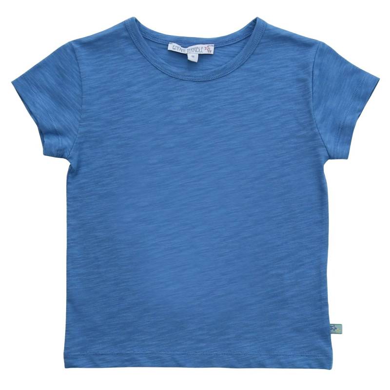 Kurzarm Shirt uni blau meliert 146/152