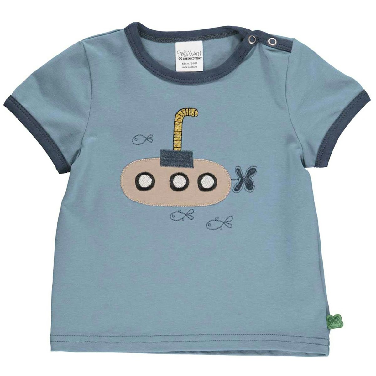 Kurzarm T-Shirt U-Boot rauchblau 80