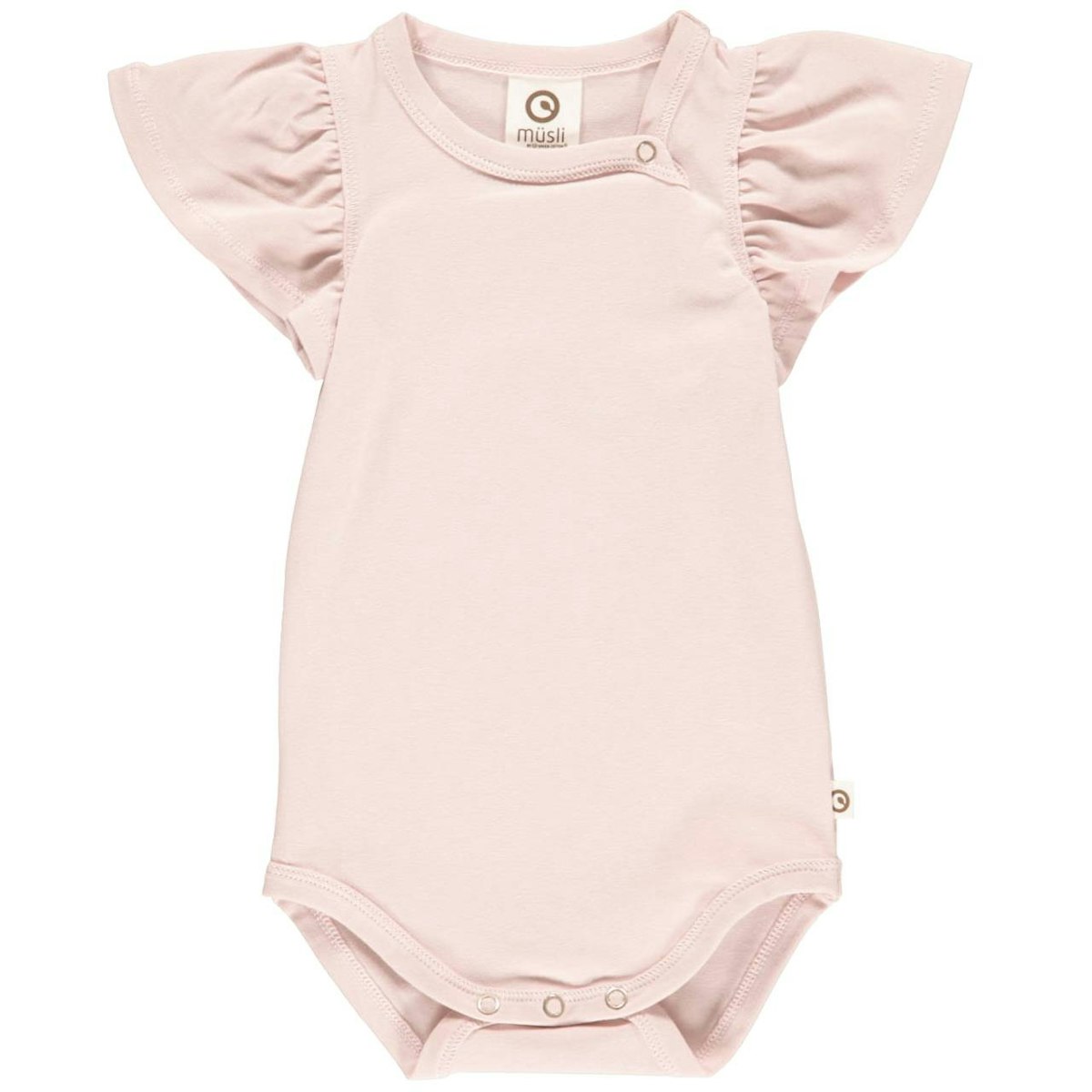 Kurzarmbody Rüschenärmel rose 62