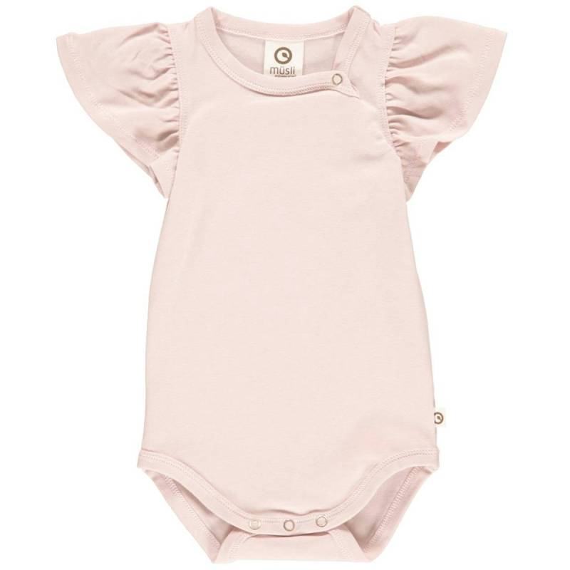 Kurzarmbody Rüschenärmel rose 62