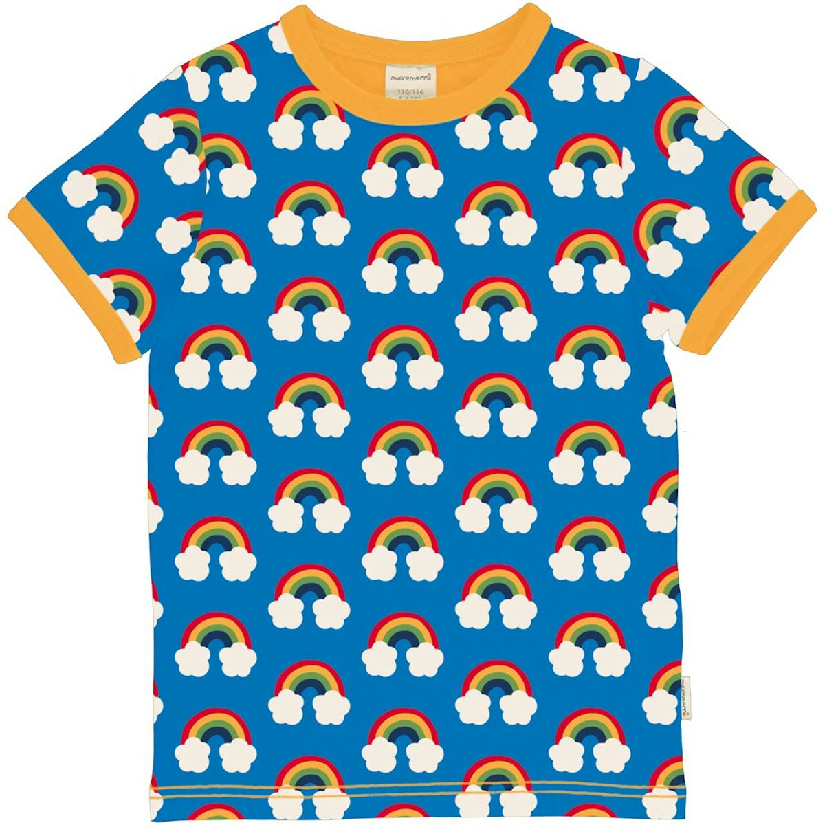Kurzarmshirt Regenbogen blau 74/80