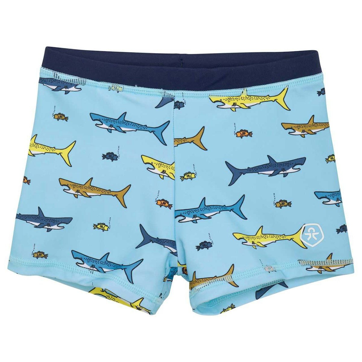 Kurze Badehose Haie hellblau 104