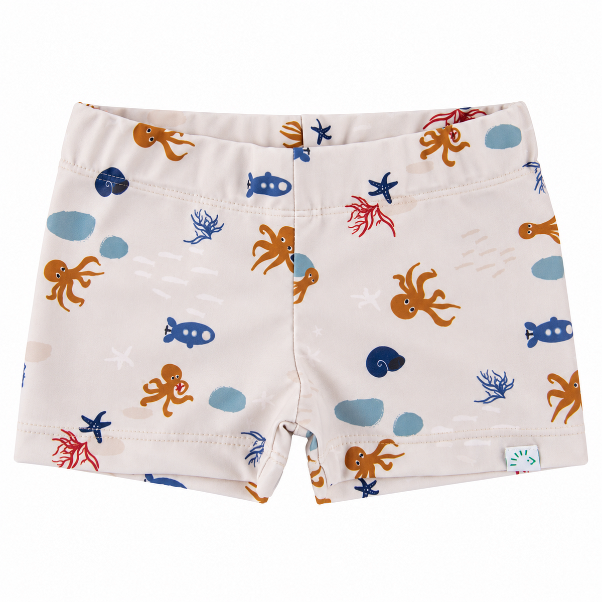 Kurze Kinder Badehose Creme Unterwasserwelt mit UV Schutz 40 122/128 Kurze Kinder Badehose Creme Unterwasserwelt mit UV Schutz 40 122/128