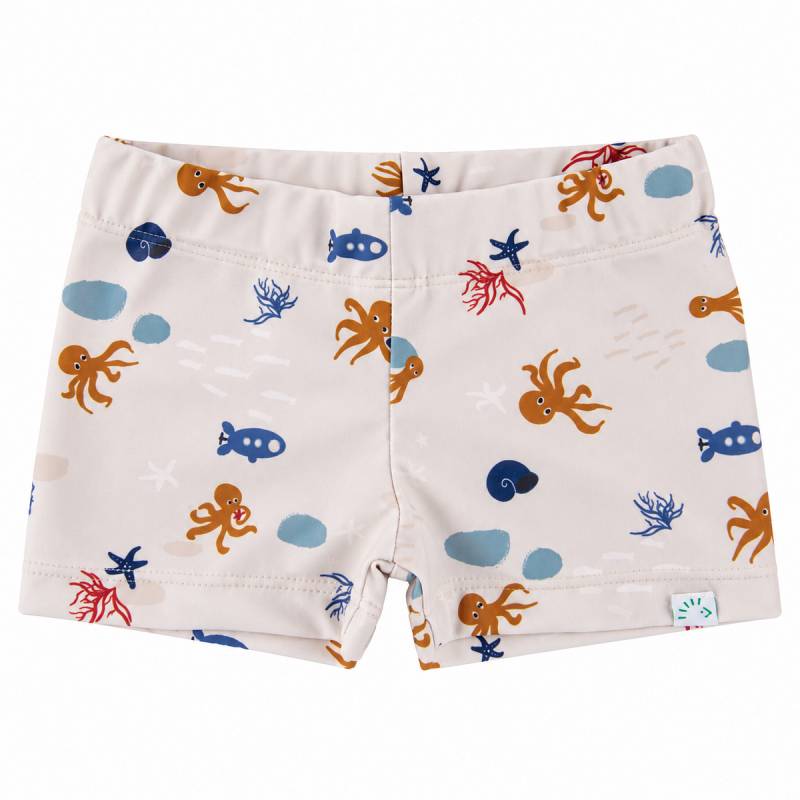 Kurze Kinder Badehose Creme Unterwasserwelt mit UV Schutz 40 122/128