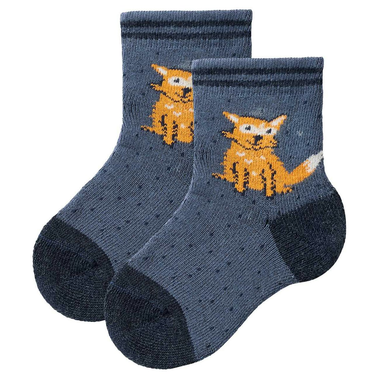 Kuschelige Frotteesöckchen Fuchs indigoblau 19/21